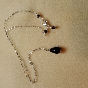 Garnet tear drop necklace